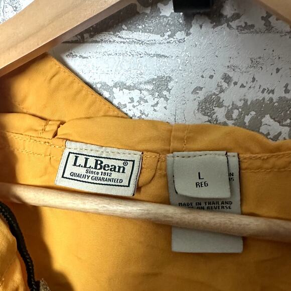 Vintage L.L. Bean Anorak 1/2 Zip Jacket Size X-Large Yellow - Picture 5 of 6